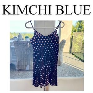 Kimchi Blue. Polka dot mini dress with Ruffle Hem